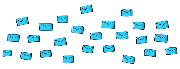 Hand drawn email vector flying