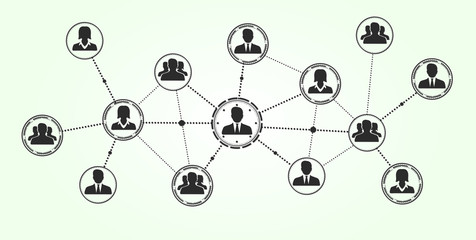 Social network modern flat interface vector