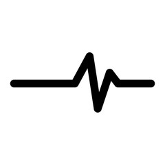 Heart beat black vector icon