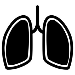 Black lung vector icon