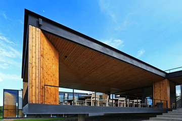 Contemporary Architecture with metal and wood