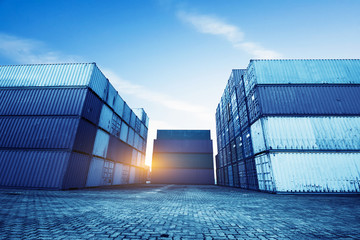 Stack of Cargo Containers at the docks