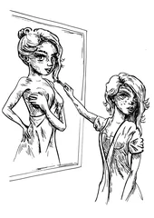 Foto auf Acrylglas Meisje met tekentalent © emieldelange