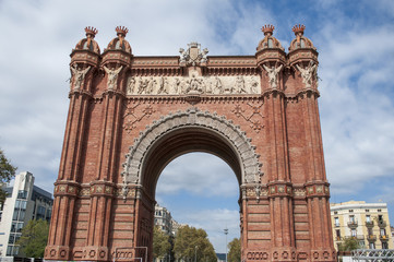 Fototapeta na wymiar Arc de Triomf in Barcelona, Spain, September 2016
