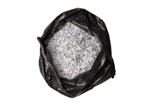 Trash Bag Of Shredded Paper