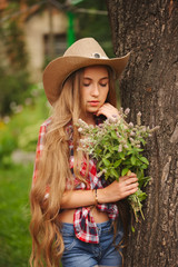 beautiful young girl with long hair