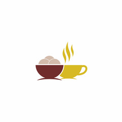 Meatball Meatballs Hot Coffee Tea Logo Vector