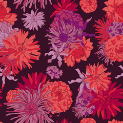 Vintage Botanical Seamless Vector Background