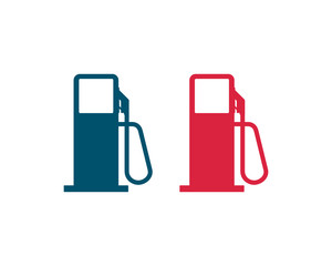 Red and Blue Vector Gas Station Symbol Icon