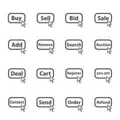 Online shopping button icon set. illustration vector. Internet and Connection theme.