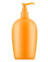 sun cream lotion sunblock suntan in a plastic container packaging stock vector illustration