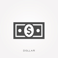 Silhouette icon dollar