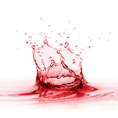Red splash on a white
