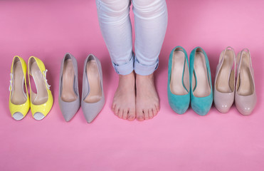 Legs of a young girl and shoes