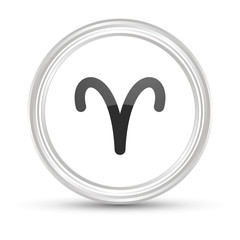 Weißer Button - Sternzeichen - Widder