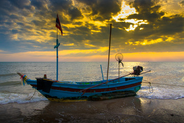Small fishing boat with fishing