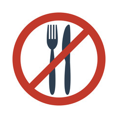 No Food Sign on white background.