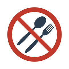 No Food Sign on white background.