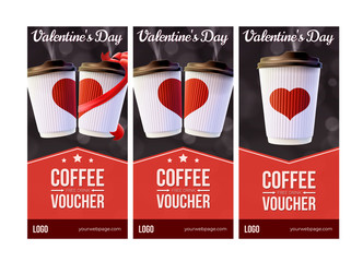 Coffee to Go Valentine's Day Vouchers Concept