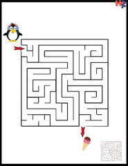 Cartoon Vector Illustration of Education Maze