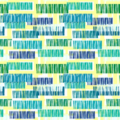 Seamless bright stripes geometric repeating  hand craft expressive ink pattern.