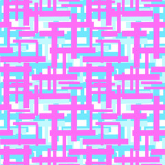 Seamless bright stripes geometric repeating  hand craft expressive ink pattern.