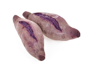 purple sweet potato isolated on white background