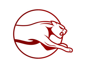 red line leopard cheetah tiger jaguar beast animal image vector