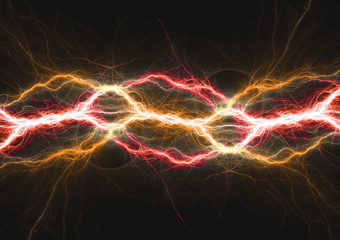 Fototapeta premium Hot burning fire lighning, plasma and energy electrical background