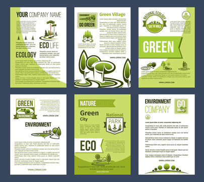 Ecology, green city, eco business poster template