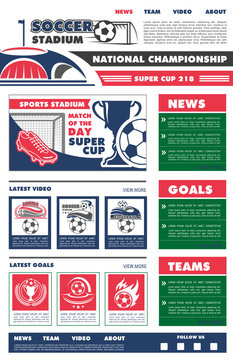 Vector web site template for soccer championship