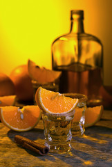 Tequila with orange.