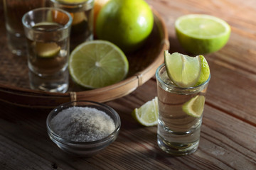 Tequila with salt and lime .