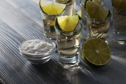 Tequila with salt and lime