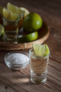 Tequila with salt and lime .