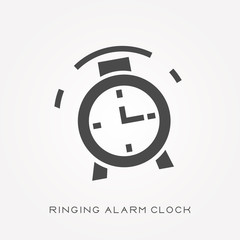 Silhouette icon ringing alarm clock