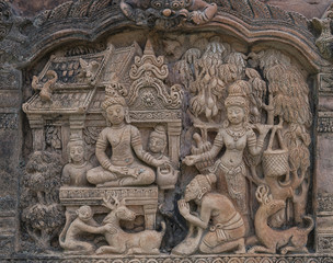 Sculpture at a temple near Lampang Thailand