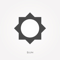 Silhouette icon sun