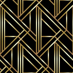 Abwaschbare Fototapete Art deco Nahtloses geometrisches goldenes Art-Deco-Muster. Vektor-Mode-Kulisse im Vintage-Stil