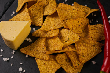 Triangle Mexican nachos or corn chips