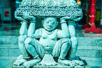 Beautiful molding art at Ming Muang temple in Nan province