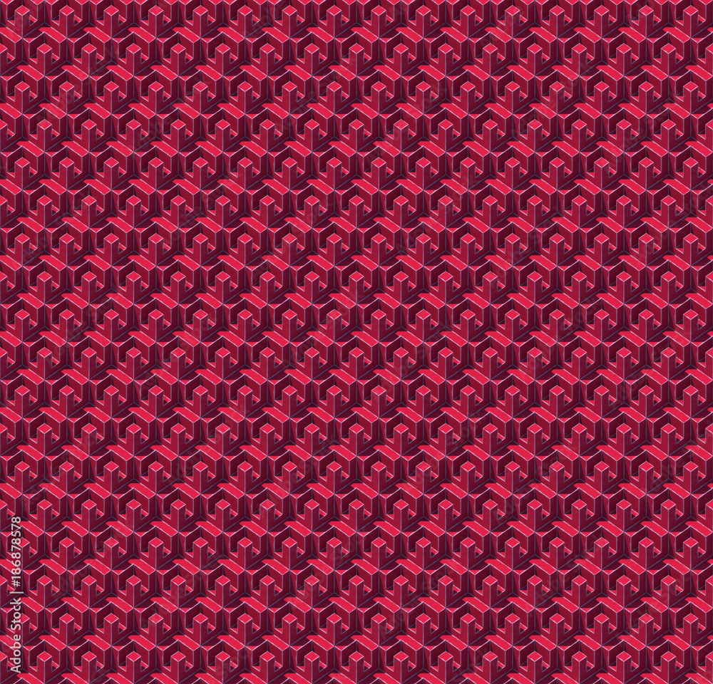 Poster Abstract colored cubes. Seamless pattern background. 3d rendering
