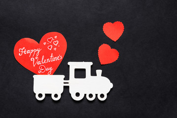 Happy Valentines day, greeting card in empty box