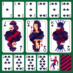 Poker Playing Cards Club Suit Set