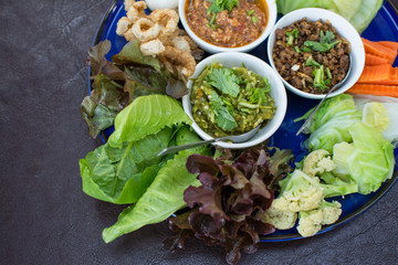 hors d'oeuvres of Northern traditional Thai food - Northern Thai food style