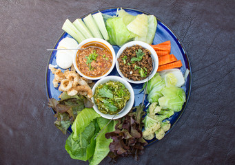 hors d'oeuvres of Northern traditional Thai food - Northern Thai food style