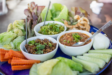 hors d'oeuvres of Northern traditional Thai food - Northern Thai food style