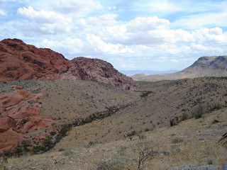 Nevada Landscape with Mountains and a Blue Sky Background
