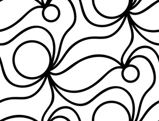 Vector floral background of drawn lines