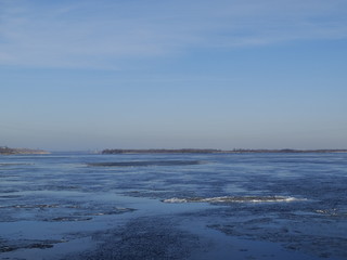 Floe floating on the river